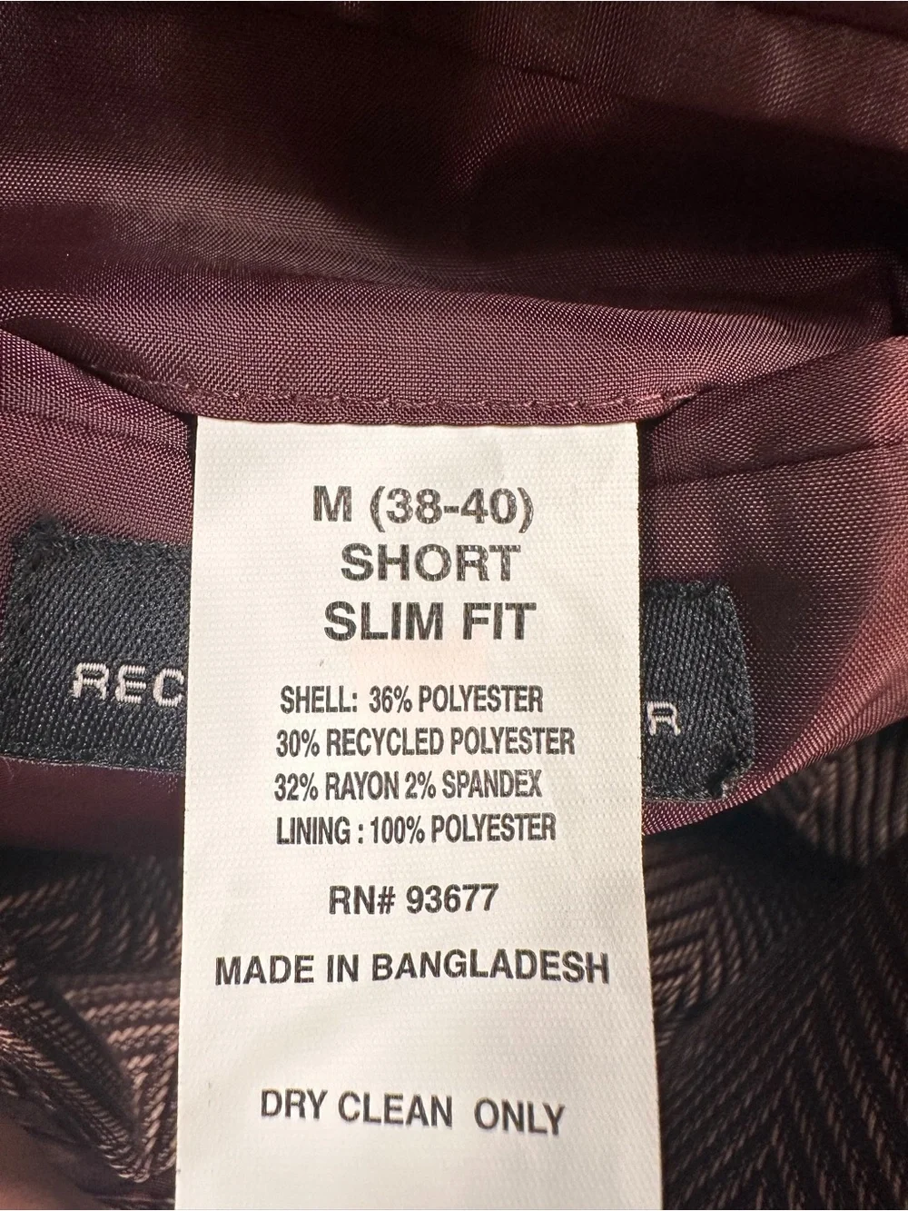 NWT JF Ferrar Blazer Sport Coat Burgundy Herringbone Men’s M (38/40 SHORT) $168